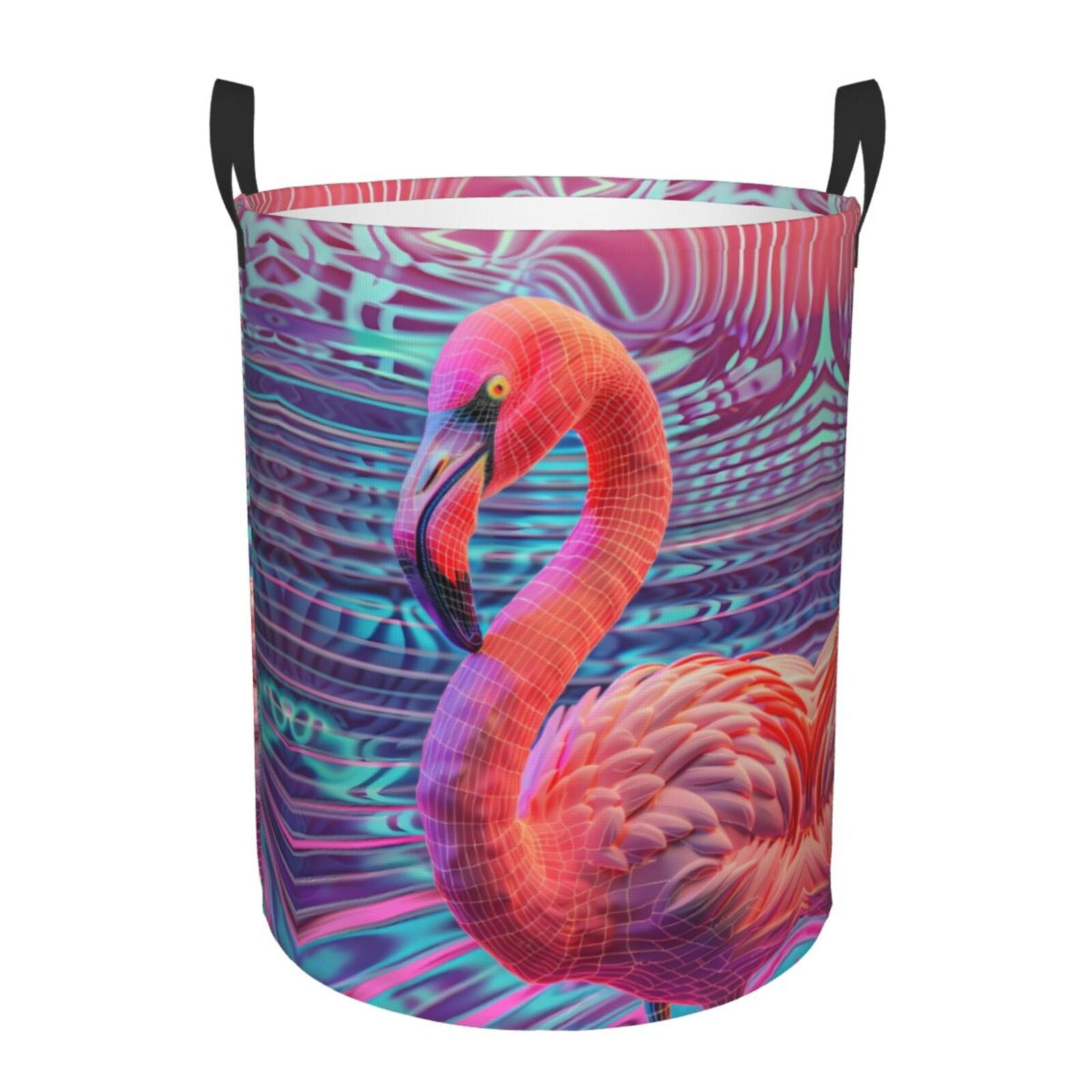 Tropical Flamingo Print Laundry Basket
