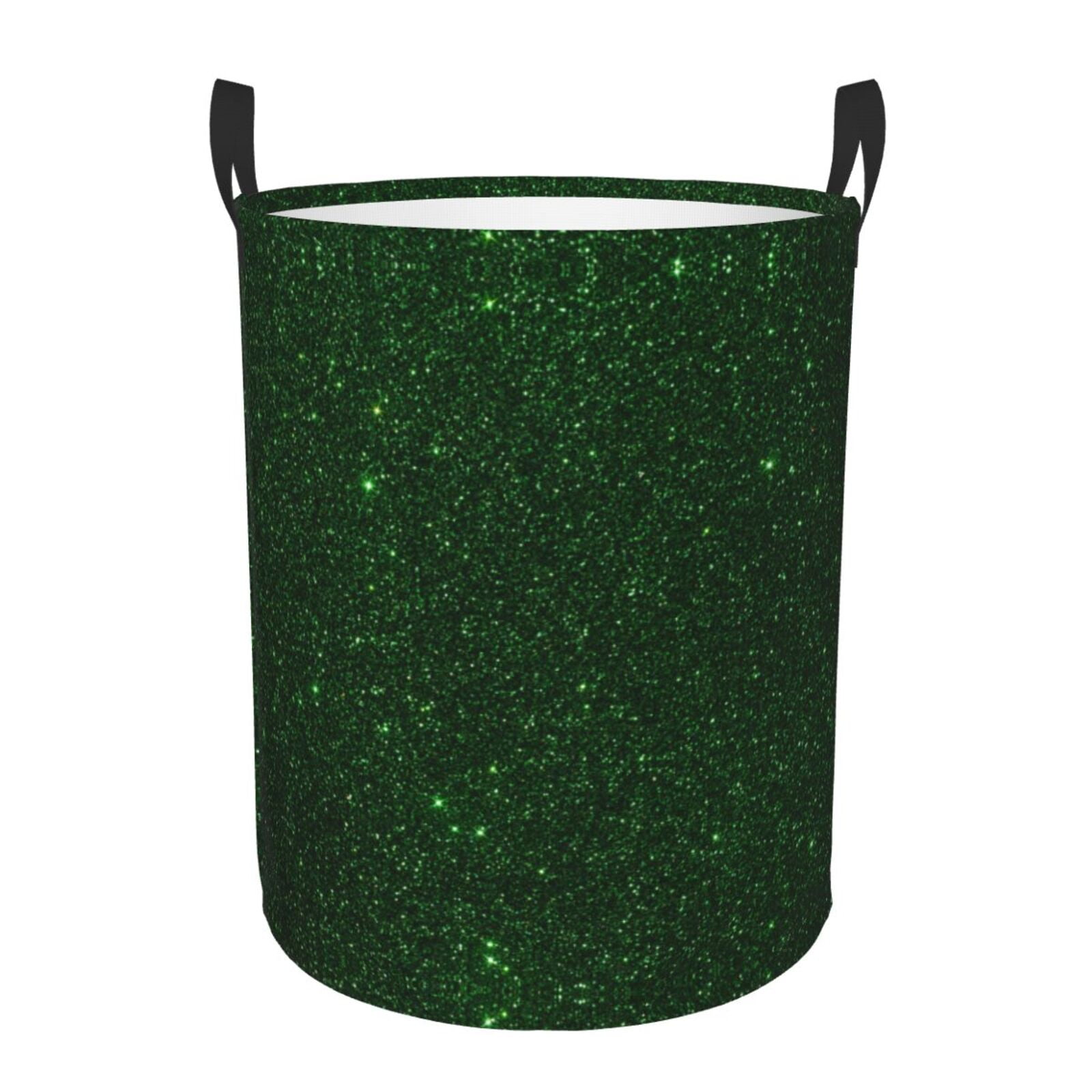 Laundry Basket, Emerald Green Sparkling Waterproof Laundry Hamper With ...