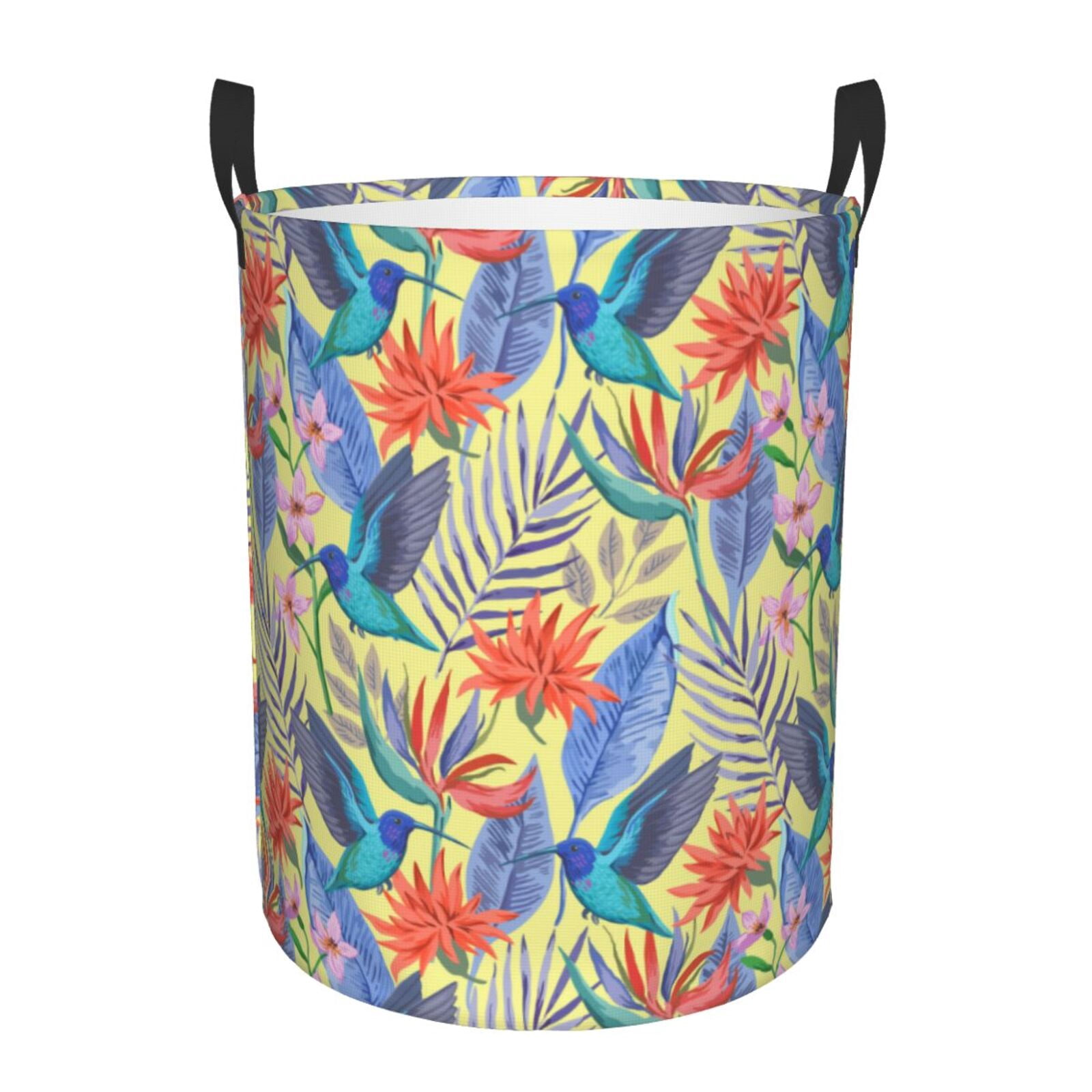 Laundry Basket, Exotic Flowers and Birds Waterproof Laundry Hamper for ...