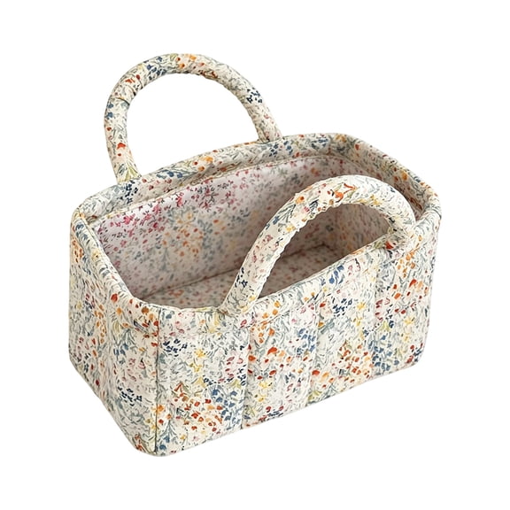 Laundry Basket, Floral Print Multipurpose Basket For Cosmetics Toys Snacks And Small Items, This Decorative Storage Bin Fits In Bathroom Bedroom Office And Living Space As A
