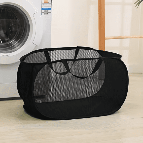 Laundry Basket, Foldable Laundry Basket, Household Storage Basket, Grid Storage Basket, Hand-Held Storage Basket for Clothes and Toys