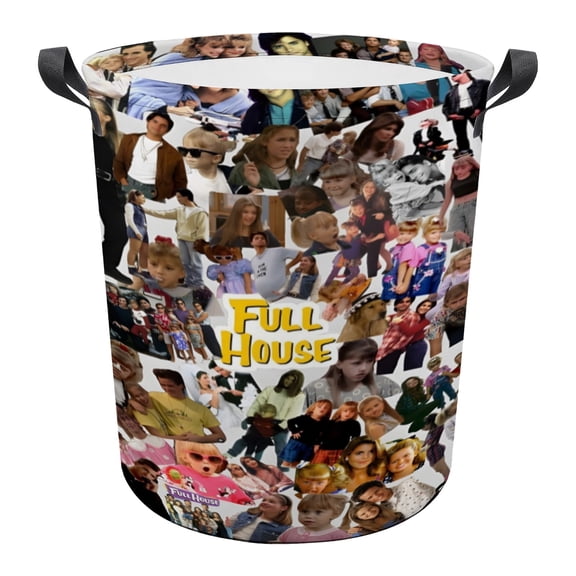 Laundry Basket Fuller House Laundry Hamper Storage Basket Organizer Hamper Storage Bins for Clothes Toys Box Nursery Hamper Gift Basket with Handles 13.4 x 16.5 inches