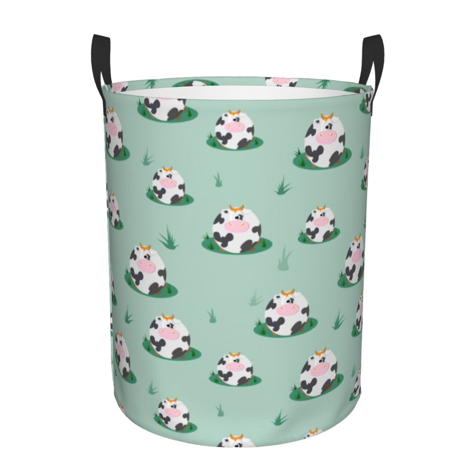 OREZI Foldable Cow Print Laundry Basket & Storage Bin – Collapsible, Stylish Organizer For Toys, Clothes, Bedroom & More - View #2