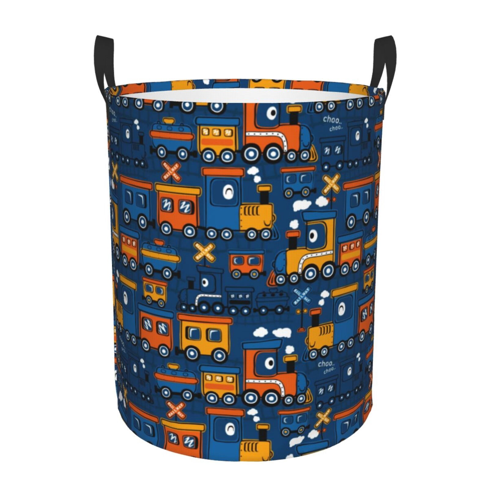 Laundry Basket, Funny Steam Train Waterproof Laundry Hamper With Padded