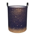 thumbnail image 1 of Laundry Basket, Gold Black Glitter Laundry Hamper Waterproof Laundry Bag Clothes Hamper Laundry Bin with Handles for Bedroom, Living Room, Kids Room, 1 of 6