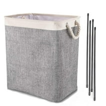 Laundry Basket Hamper Bag, Fabric Collapsible Laundry Basket with Built-in Lining, Storage Organiser with Handles Removable Bags for Clothes and Toys Gray 75 L