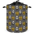 Laundry Basket with Handles Happy Halloween Pumpkins Skull
