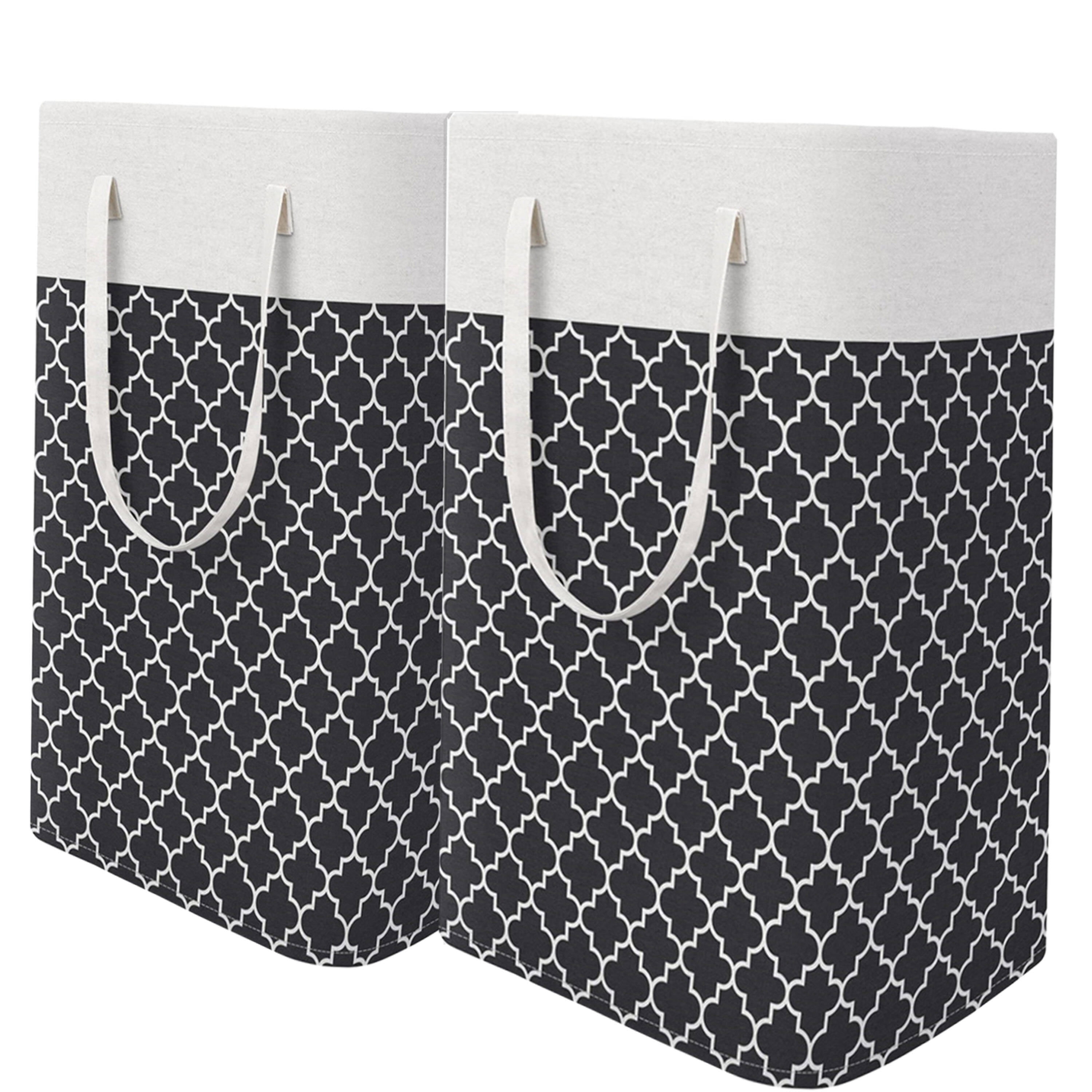 Caroeas xLarge Slim Laundry Baskets 27" Tall with Leather Handle