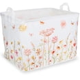 thumbnail image 1 of Laundry Basket, Laundry Hamper, Collapsible Laundry Baskets, Dirty Clothes Hamper, Waterproof with Foam Protected Aluminum Handles for College Dorm, Family (Dandelions), 1 of 7
