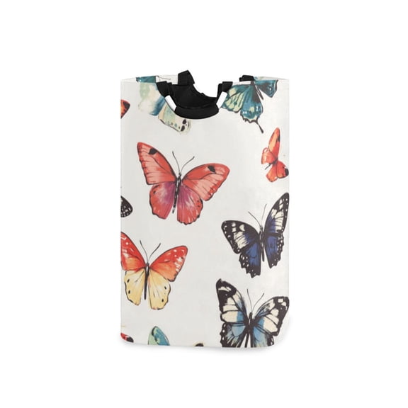Laundry Basket Laundry Hampers 12.6*11* 22.7 Inch Storage Basket Laundry Hampers is Lightweight and Foldable Big Colored Butterflies