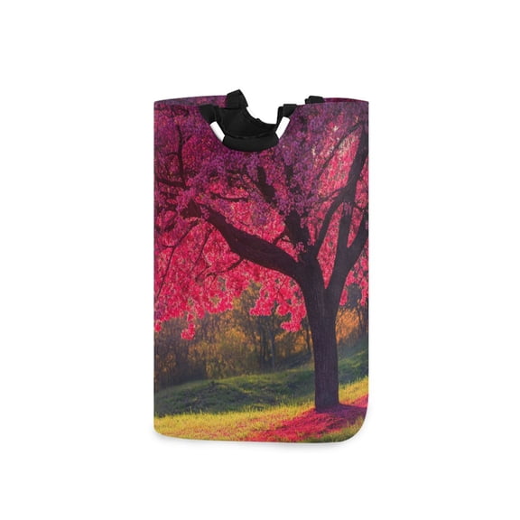 Laundry Basket Laundry Hampers 12.6*11* 22.7 Inch Storage Basket Laundry Hampers is Lightweight and Foldable Big Tree in Spring