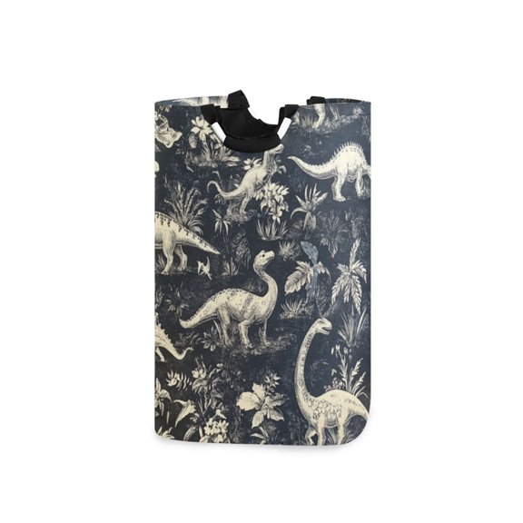 Laundry Basket Laundry Hampers 12.6*11* 22.7 Inch Storage Basket Laundry Hampers is Lightweight and Foldable Black and White Dinosaur