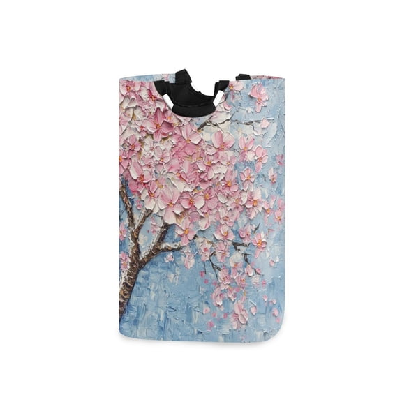 Laundry Basket Laundry Hampers 12.6*11* 22.7 Inch Storage Basket Laundry Hampers is Lightweight and Foldable Blooming Cherry