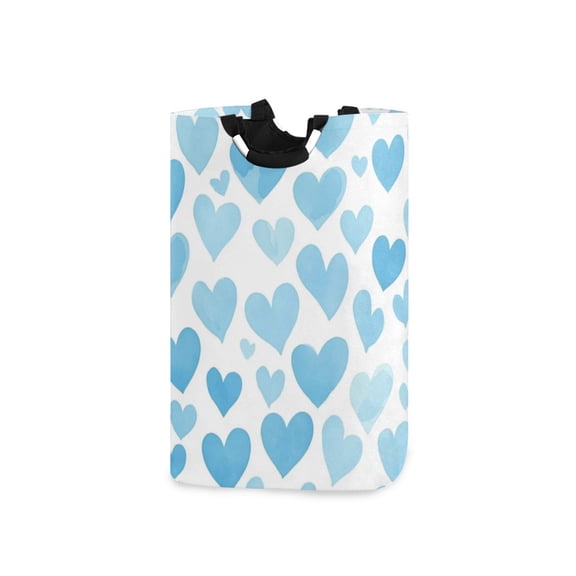 Laundry Basket Laundry Hampers 12.6*11* 22.7 Inch Storage Basket Laundry Hampers is Lightweight and Foldable Blue Heart2