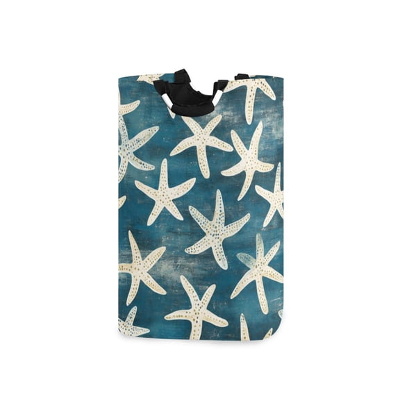 Laundry Basket Laundry Hampers 12.6*11* 22.7 Inch Storage Basket Laundry Hampers is Lightweight and Foldable Blue Starfish