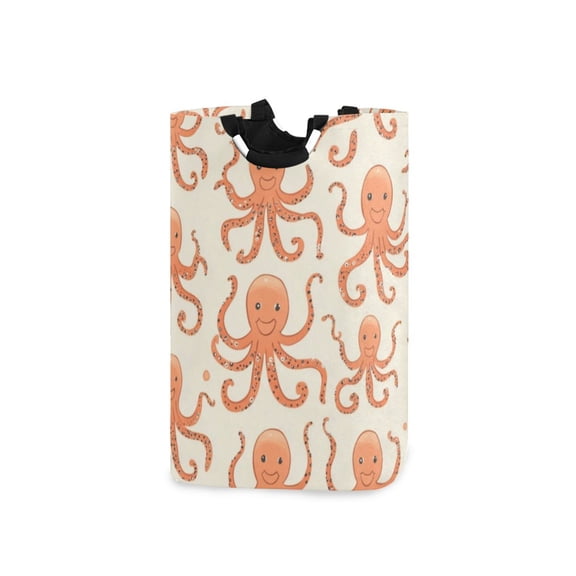 Laundry Basket Laundry Hampers 12.6*11* 22.7 Inch Storage Basket Laundry Hampers is Lightweight and Foldable Cartoon Orange Octopus