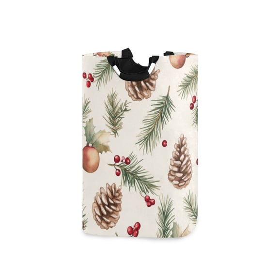 Laundry Basket Laundry Hampers 12.6*11* 22.7 Inch Storage Basket Laundry Hampers is Lightweight and Foldable Christmas Pine Cone