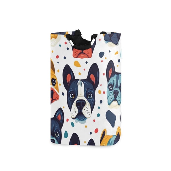 Laundry Basket Laundry Hampers 12.6*11* 22.7 Inch Storage Basket Laundry Hampers is Lightweight and Foldable Color Dog Face Pattern