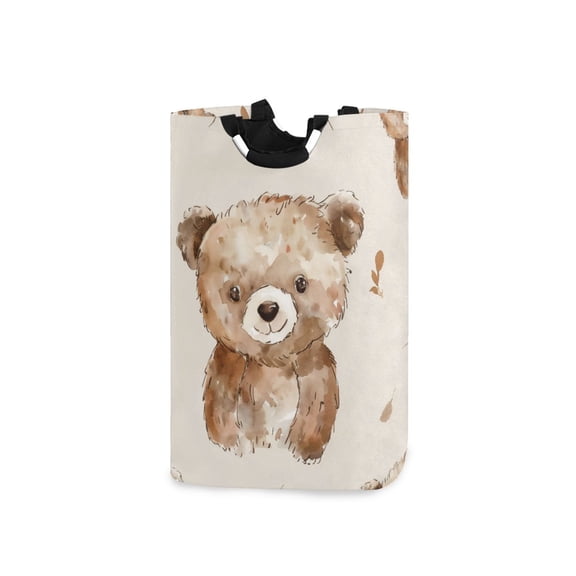 Laundry Basket Laundry Hampers 12.6*11* 22.7 Inch Storage Basket Laundry Hampers is Lightweight and Foldable Cute Bear
