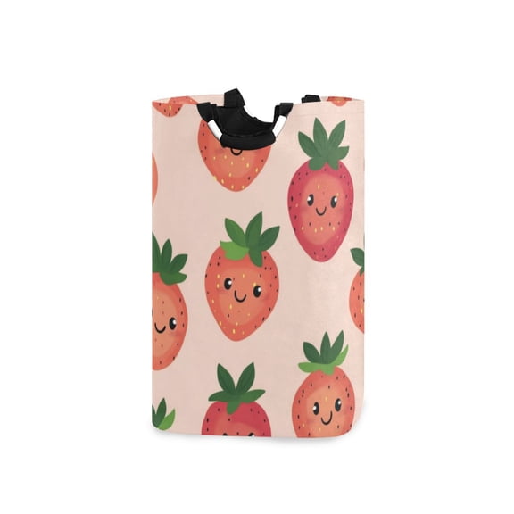 Laundry Basket Laundry Hampers 12.6*11* 22.7 Inch Storage Basket Laundry Hampers is Lightweight and Foldable Cute Cartoon Red Strawberries