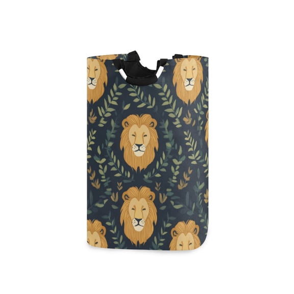 Laundry Basket Laundry Hampers 12.6*11* 22.7 Inch Storage Basket Laundry Hampers is Lightweight and Foldable Cute Lion Head Seamless