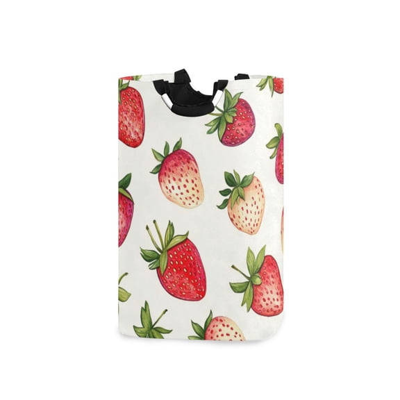 Laundry Basket Laundry Hampers 12.6*11* 22.7 Inch Storage Basket Laundry Hampers is Lightweight and Foldable Cute Little Strawberry Seamless