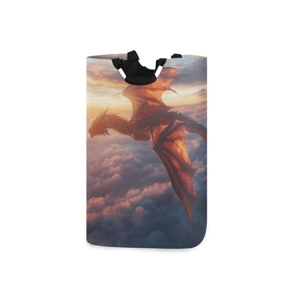 Laundry Basket Laundry Hampers 12.6*11* 22.7 Inch Storage Basket Laundry Hampers is Lightweight and Foldable Flying Dragon in The Sky