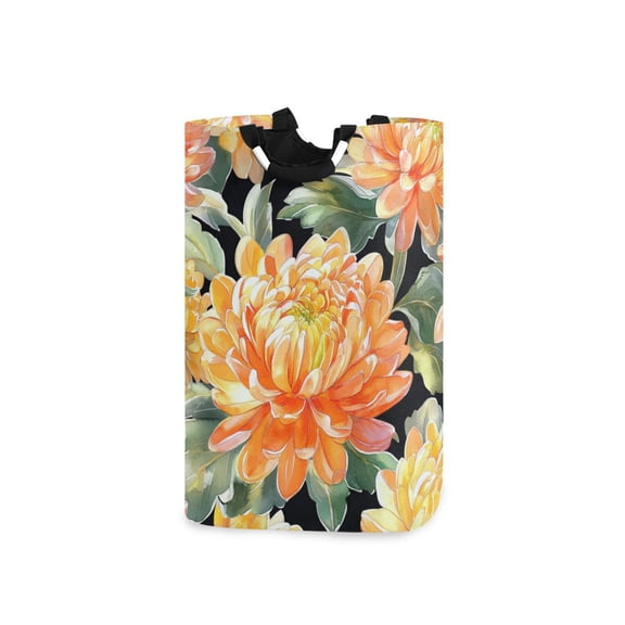 Laundry Basket Laundry Hampers 12.6*11* 22.7 Inch Storage Basket Laundry Hampers is Lightweight and Foldable Gold Chrysanthemums