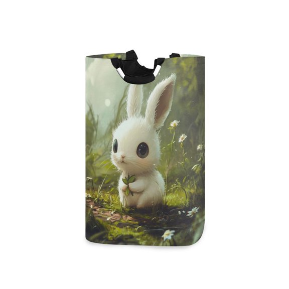 Laundry Basket Laundry Hampers 12.6*11* 22.7 Inch Storage Basket Laundry Hampers is Lightweight and Foldable Grass-eating Rabbit