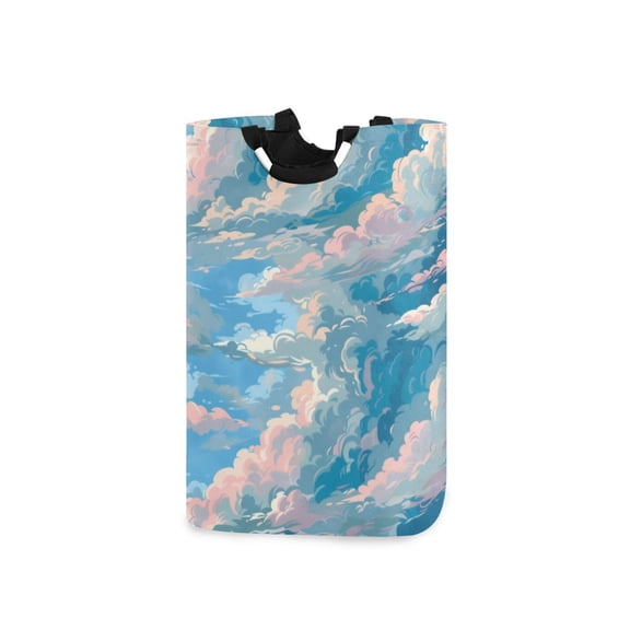 Laundry Basket Laundry Hampers 12.6*11* 22.7 Inch Storage Basket Laundry Hampers is Lightweight and Foldable Green Cloud