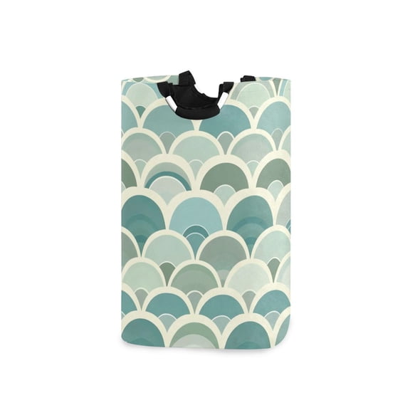 Laundry Basket Laundry Hampers 12.6*11* 22.7 Inch Storage Basket Laundry Hampers is Lightweight and Foldable Green Semicircle Seamless