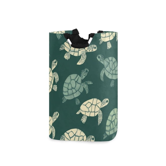 Laundry Basket Laundry Hampers 12.6*11* 22.7 Inch Storage Basket Laundry Hampers is Lightweight and Foldable Green Turtle