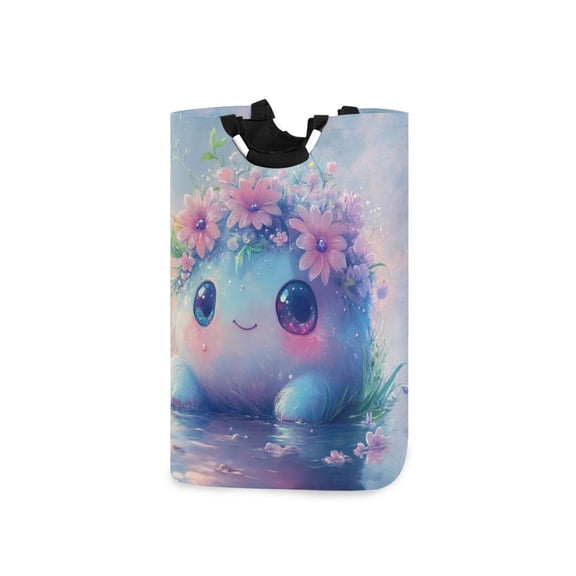 Laundry Basket Laundry Hampers 12.6*11* 22.7 Inch Storage Basket Laundry Hampers is Lightweight and Foldable Little Blue Monster