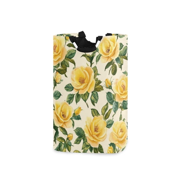 Laundry Basket Laundry Hampers 12.6*11* 22.7 Inch Storage Basket Laundry Hampers is Lightweight and Foldable Lovely Big Yellow Roses