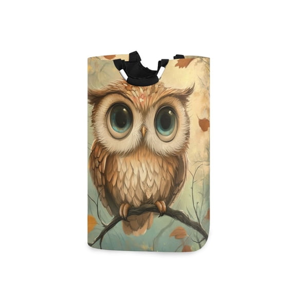 Laundry Basket Laundry Hampers 12.6*11* 22.7 Inch Storage Basket Laundry Hampers is Lightweight and Foldable Lovely Brown Owl
