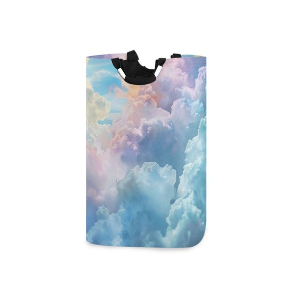 Laundry Basket Laundry Hampers 12.6*11* 22.7 Inch Storage Basket Laundry Hampers is Lightweight and Foldable Many Colored Clouds