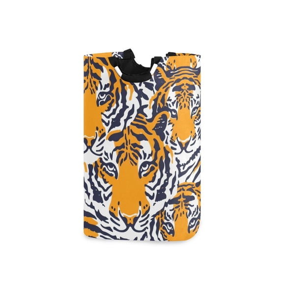 Laundry Basket Laundry Hampers 12.6*11* 22.7 Inch Storage Basket Laundry Hampers is Lightweight and Foldable Orange Tiger