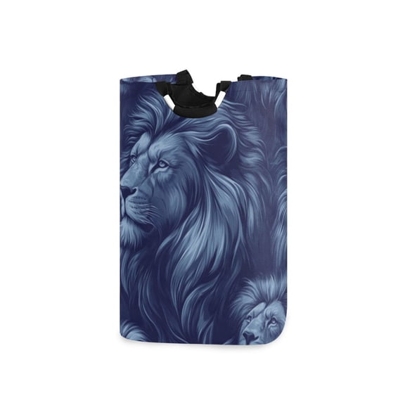 Laundry Basket Laundry Hampers 12.6*11* 22.7 Inch Storage Basket Laundry Hampers is Lightweight and Foldable Pretty Blue Lion