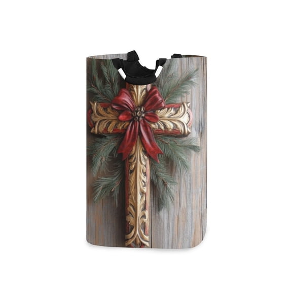 Laundry Basket Laundry Hampers 12.6*11* 22.7 Inch Storage Basket Laundry Hampers is Lightweight and Foldable Pretty Cross