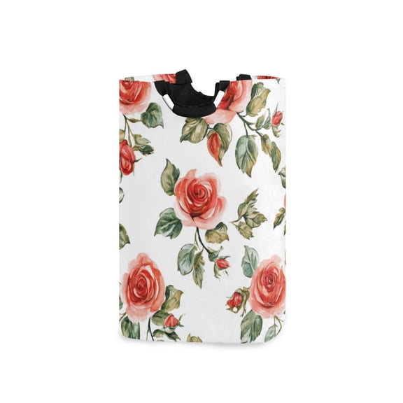 Laundry Basket Laundry Hampers 12.6*11* 22.7 Inch Storage Basket Laundry Hampers is Lightweight and Foldable Pretty Red Roses3