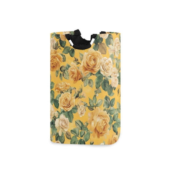 Laundry Basket Laundry Hampers 12.6*11* 22.7 Inch Storage Basket Laundry Hampers is Lightweight and Foldable Pretty Yellow Rose