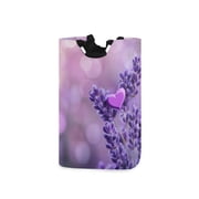 Laundry Basket Laundry Hampers 12.6*11* 22.7 Inch Storage Basket Laundry Hampers is Lightweight and Foldable Purple Background Beautiful Love