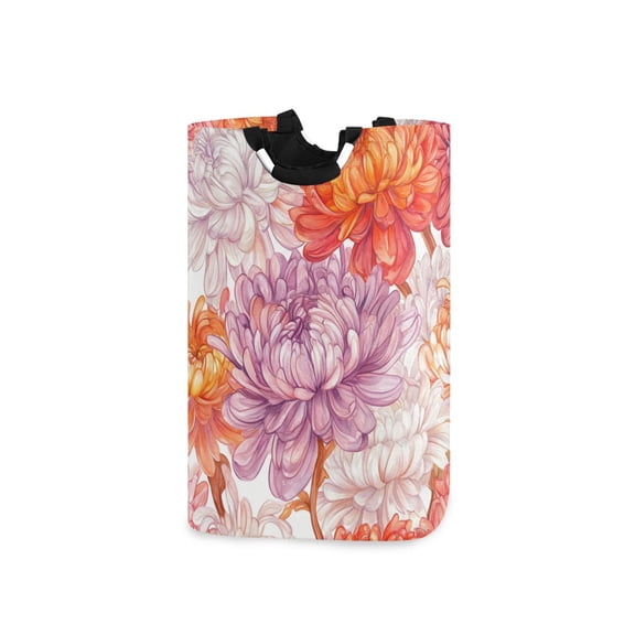 Laundry Basket Laundry Hampers 12.6*11* 22.7 Inch Storage Basket Laundry Hampers is Lightweight and Foldable Red Chrysanthemum