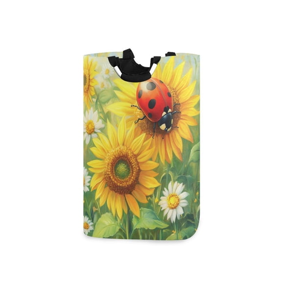 Laundry Basket Laundry Hampers 12.6*11* 22.7 Inch Storage Basket Laundry Hampers is Lightweight and Foldable Red Ladybug