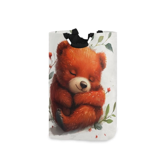 Laundry Basket Laundry Hampers 12.6*11* 22.7 Inch Storage Basket Laundry Hampers is Lightweight and Foldable Sleeping Red Bear
