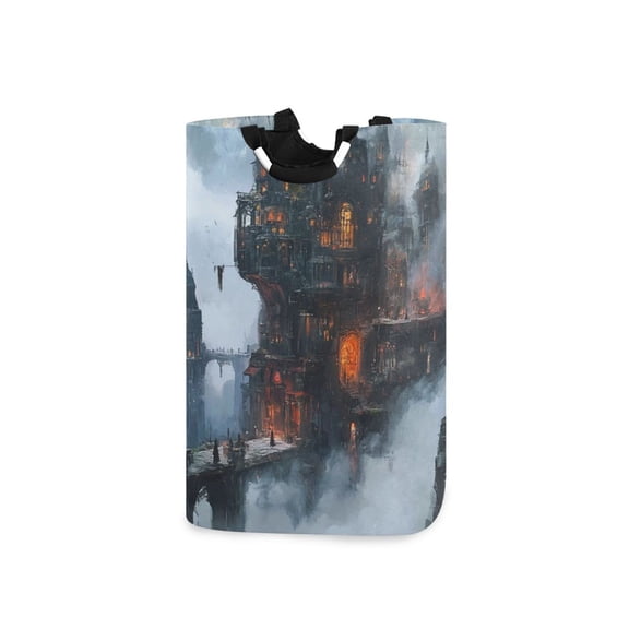 Laundry Basket Laundry Hampers 12.6*11* 22.7 Inch Storage Basket Laundry Hampers is Lightweight and Foldable Steam Punk Castle