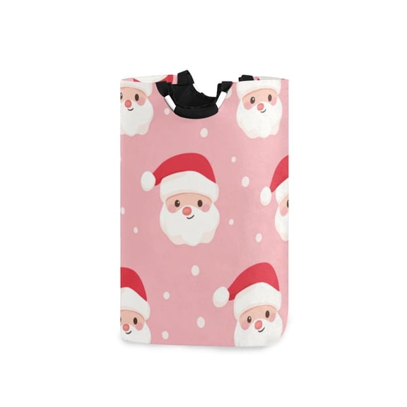 Laundry Basket Laundry Hampers 12.6*11* 22.7 Inch Storage Basket Laundry Hampers is Lightweight and Foldable The Lovely Santa Claus