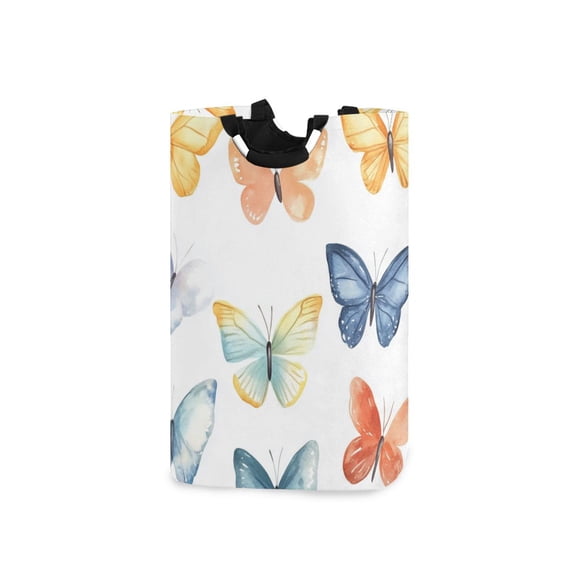 Laundry Basket Laundry Hampers 12.6*11* 22.7 Inch Storage Basket Laundry Hampers is Lightweight and Foldable Watercolor Pretty Butterfly