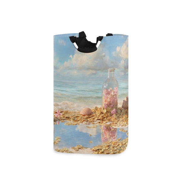 Laundry Basket Laundry Hampers Storage Basket Store Clothes Lightweight and Foldable Beach Covered with Coins