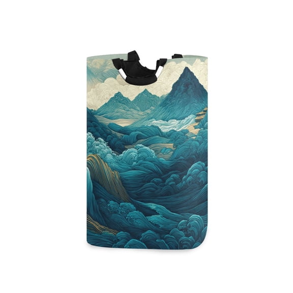Laundry Basket Laundry Hampers Storage Basket Store Clothes Lightweight and Foldable Beautiful Green Mountains